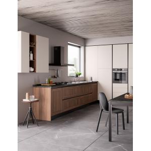 Customized Grey And Black Kitchen Cabinets Tailored EB Kitchen Set
