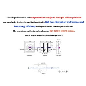 High Power 0.5W-1W UVC LED Chip with 254nm Wavelength and ALN Coppering