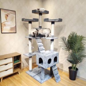 OEM ODM White Cat Scratcher Climber Plush Cat Scratcher Tree House