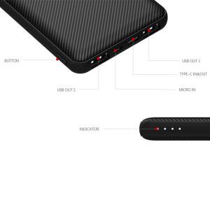 5V 2A Lithium Battery Cells USB Interface 15000mah Power Bank