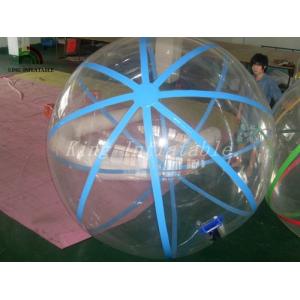 1.0mm PVC Transparent Walk On Water Inflatable Ball With Blue Strings