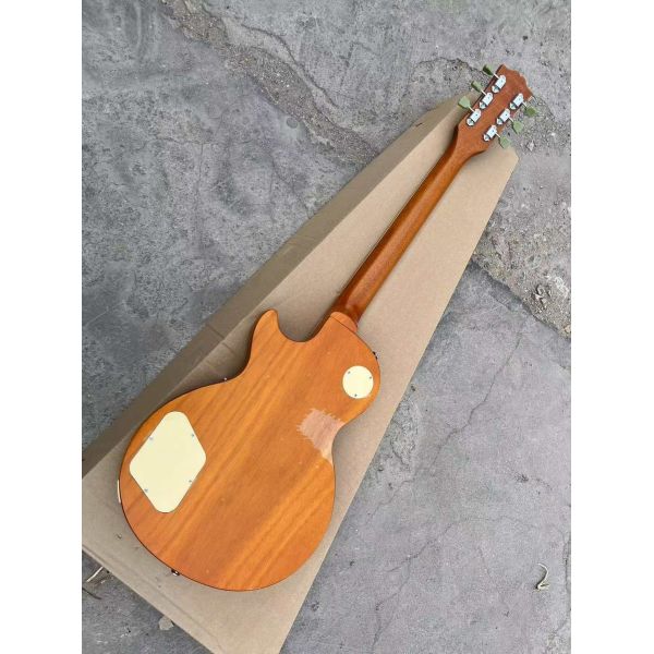 Custom GB Les Paul LP Style Electric Guitar with Mahogany Gold Body Maple Neck Customized Guitar