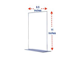 Cheap ODM Waterproof T Shape Acrylic Stand , Plastic Sign Holder 8.5 X 11 for sale