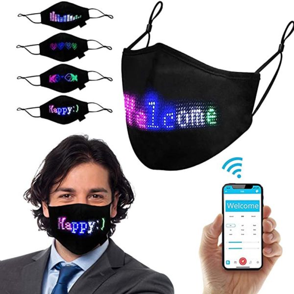 Quality Light Up Glowing Rave LED Party Face Mask APP Programmable wholesale