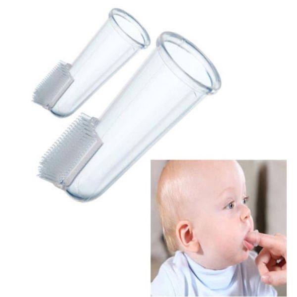 Soft Bristle Finger Brush 22mm OEM Baby Feeding Silicone