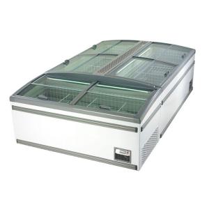China Large Supermarket Island Freezer / -22 degree Plug In Glass Door Frost Free Chest Freezer on sale