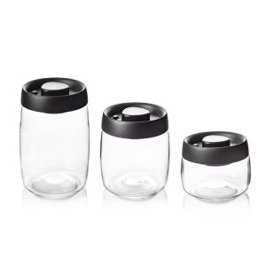 Wholesale Vacuum Jar Food Storage Canister Transparent Borosilicate Glass With