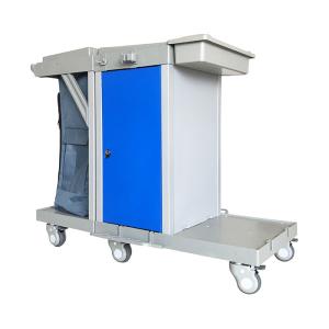 China Commercial PP Janitorial Cleaning Trolley With Closed Cabinet on sale