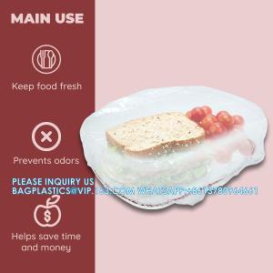 Culinary Elements Reusable Bowl Covers With Elastic, Plastic Food Storage Cover