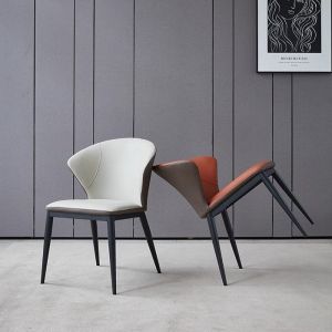 Dining Room Furniture Comfortable Leather Chair with Fully Enclosed Backrest