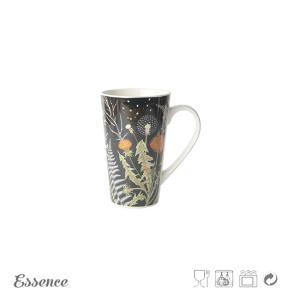 V Shape Bone China Mugs 19 OZ Custom Decal Printing With Handle