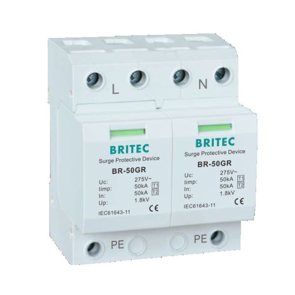 Quality BR-50GR 2P type1 50kA AC Surge Suppressor Surge Protection Devices Type 1 SPDs wholesale