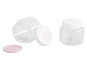China Recyclable Material eco-friendly 300ml PET  Cream jar for cosmetic and body lotion packaging on sale