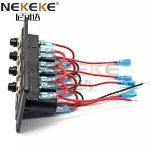 ABS Material 4 Gang Marine Switch Panel 12 Volt Toggle Rocker Switch Panel For