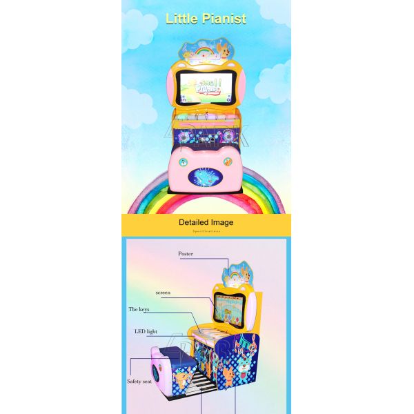 Little Pianist imulator Kids Arcade Dance Machine Entertament Equipment For Shopping Mall