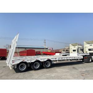 60 80 100 Tons Lowboy Gooseneck Semi Trailer Lowbed With Steel Material