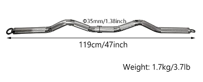 Gym 47 Inch Curl Bar Aluminum double swivel bar cable attachment For Dual Cable Functional Trainers