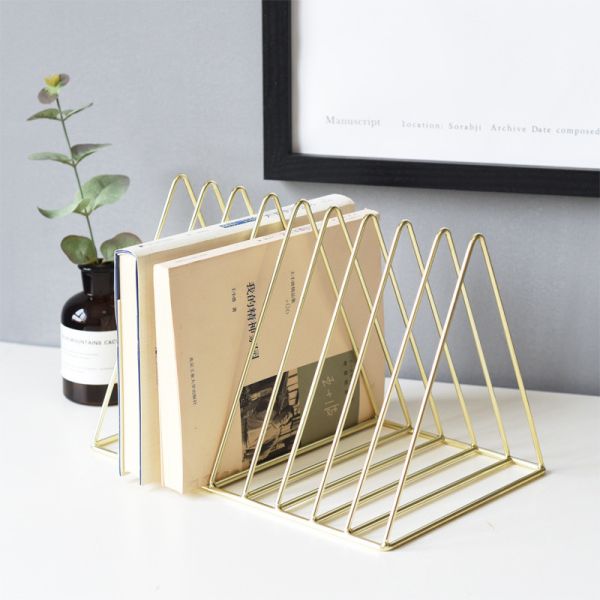 Quality 1.5kg Wrought Iron Book Rack , Triangle Bookshelf Magazine Rack wholesale