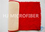 OEM Super Soft Bedside Mat / Super Absorbent Bath Mat In Red 14" x 20"