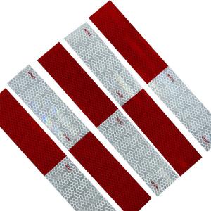 Red And White Conspicuity Marking DOT-C2 Self-Adhesive Reflective Tape Strips