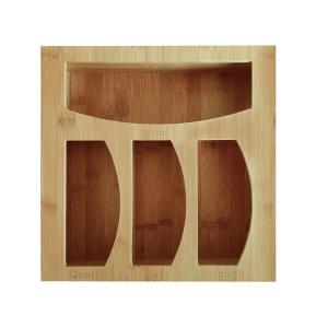 Customized Logo Bamboo Ziplock Bag Storage Organizer with 30x30x7.6cm Measuremen