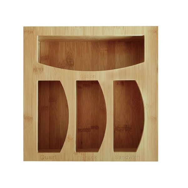 Customized Logo Bamboo Ziplock Bag Storage Organizer with 30x30x7.6cm Measuremen