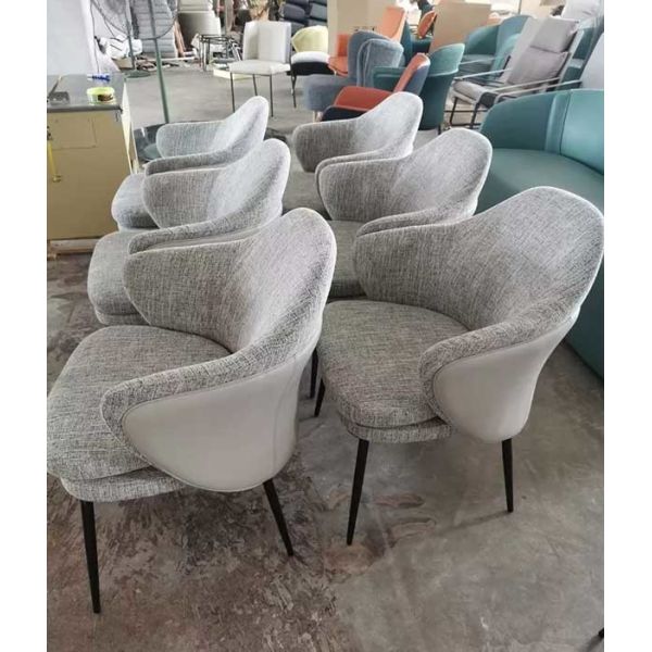 Leisure Series 80cm Upholstered Dining Room Chairs Modern Grey Fabric