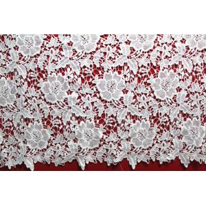 China New dyeable lace fabric flower design black crochet cotton lace new design water soluble african fabrics on sale