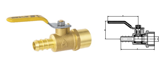 TMOK Male Female End Hose Connection BSP Lever 1/2 Inch Brass Ball Gas Valve