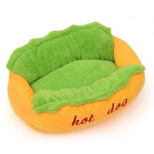 China Pet Lovely Dog Burger Cat Bed House Large Hamburger Hot Dog Intestine House Pet Pad Removable And Washable on sale