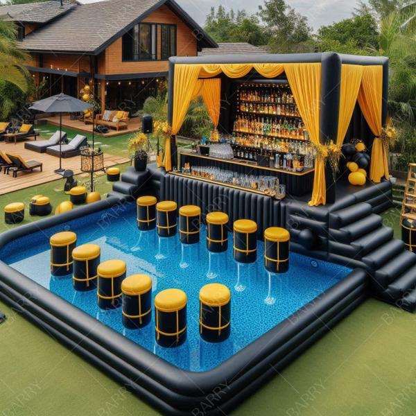 Pool Bar Inflatable Floating Pool Bar For Backyard Inflatable Bar Pool With