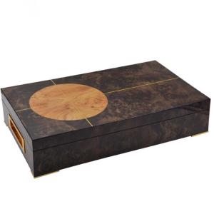 Cedar Wood Large Holds Travel Cigar Humidor Custom Design Lacquer Cigar Box