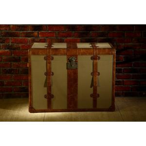 Big Beige Canvas Decorative Storage Chests And Trunks 0.435CBM Volume Plywood