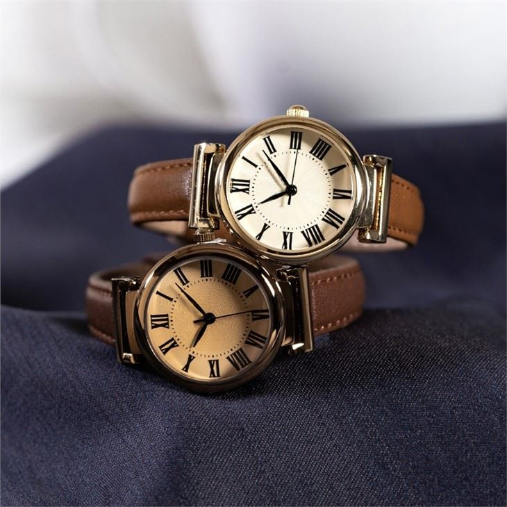 Roman Numerals Belt Quartz Battery Wristwatches Mineral Glass 30m Waterproof