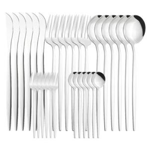 30Pcs Anti Rust Reusable Fork And Spoon Cutlery With Gift Box