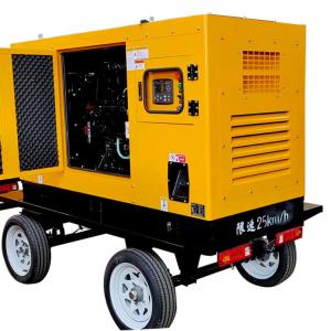 Cheap 37.5KVA Mobile Trailer Silent Box Diesel Generator for Portable Emergency Power Supply for sale