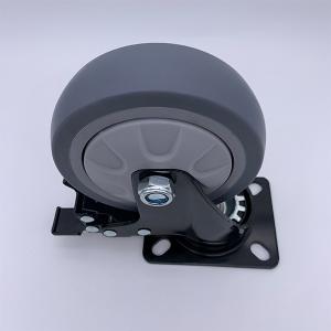 3 Inch TPR Wheels Plate Caster with Safety Dual Locks