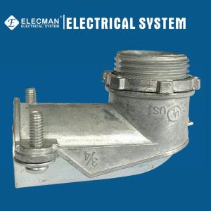 Zinc 3/4 Inch Squeeze Box Connector 90 Degree Type Flex Connector