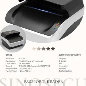 Five Megapixels OCR Passport Scanner with 24 Bit Colour Depth and RFID Reading