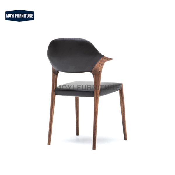 Home Furniture Wabi Sabi Style Italian Modern Solid Wood Dining Chair Cafe Chair With Comfortable Wooden Armrests