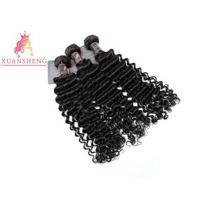 Deep Wave Virgin Human Hair Extensions , Silky Virgin Unprocessed Peruvian Hair