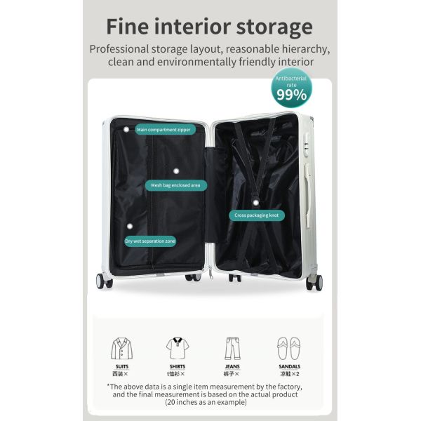 Multifunctional Suitcase with 100KG Load-Bearing USB Plug Design and Large Capacity for Business and Travel