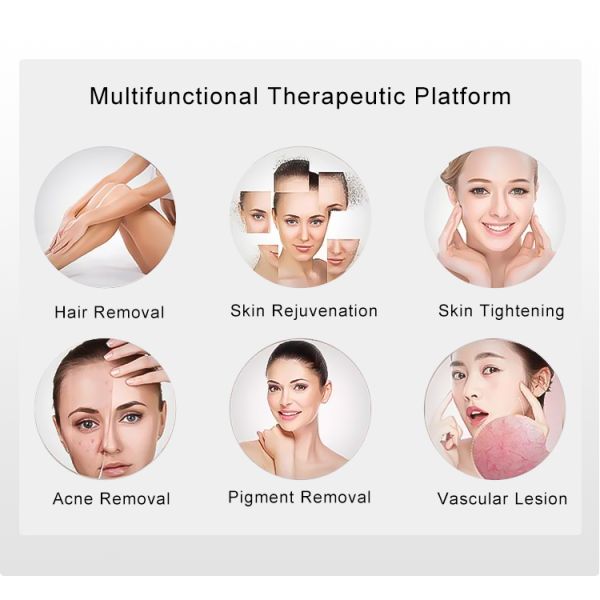 Portable Multifunction 3 In 1 Q-switched IPL+RF+Nd Yag Laser Hair Tattoo Removal Machine