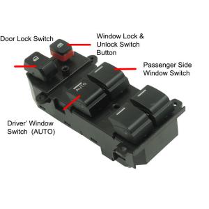 Black Driver Side Power Window Switch Front Side 35750-SNA-K01 CHM 2014