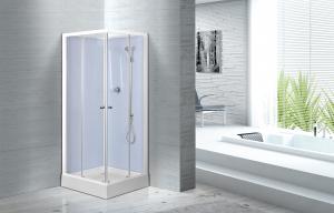 Cheap Waterproof White Painted Profiles Glass Shower Cabins , Glass Shower Stall Kits for sale