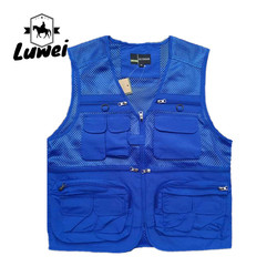 Summer Designer Casual Biker Multi-pocket Mesh Utility Breathable Sleeveless