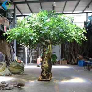 Cheap Large Size Artificial Bodhi Tree Double Branch Trunk Design For Hotel Lobby Decoration for sale