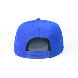 Blue Snapback Cap Hat Adjustable 7 Holes Plastic Back Closure Silk Print On
