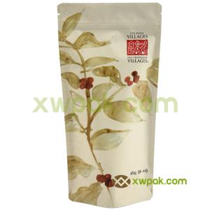 China Biodegradable Coffee Packing Bags Brown Kraft Laminated Paper Bag For Tea FDA on sale