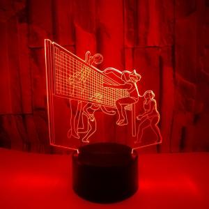 3D creative small table lamp Play volleyball 3D stereo lamp LED decoration